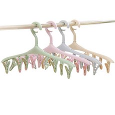 BO雜貨 台灣現貨歐風 防風卡扣8夾曬襪架 360度旋轉衣物晾曬架 內衣襪子曬衣架, 北歐藍 / 北歐米 / 北歐綠 / 北歐紫