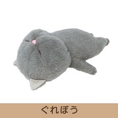 棒貓 躺平貓 L尺寸 柔軟舒適 療癒系 居家擺飾 可愛貓咪造型, 灰色, 1個