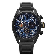 elegantsis 戰地迷彩三眼計時套錶 藍x黑 48mm 軍事風格 時尚男錶