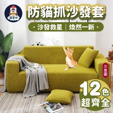 防貓抓防潑水彈力沙發套, 松柏綠, 1個