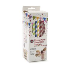 NORPRO 紙派對冰沙吸管純直吸管 19.5 厘米條紋, 1個, 100件