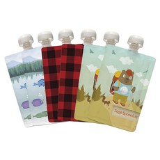 Sage Spoonfuls 可重複使用食品袋露營兒童拉鍊袋 6 件, 1個