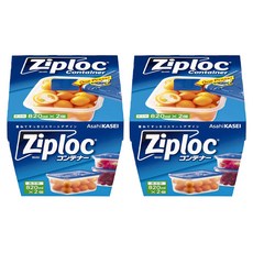 Ziploc 密保諾 冰箱密封保鮮盒 820ml 2入組, 長方形保鮮盒 2入, 2組