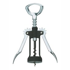 FANTE'S Rubber Touch Wing 開瓶器開瓶器, 1個, 黑色+不銹鋼