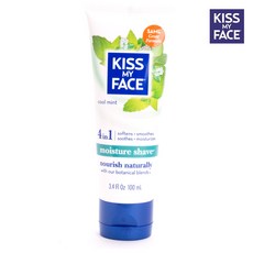 Kiss My Face 4 合 1 保濕剃須膏清爽薄荷, 1個, 100ml