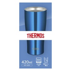 THERMOS 膳魔師 不鏽鋼真空斷熱保溫保冷杯 JDY-420, 1個, 420ml, 海洋藍
