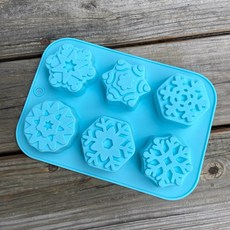食品級矽膠 6連冰晶雪花矽膠模 手工皂模 石膏模 香薰模, 詳見包裝