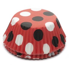 FOX RUN 蛋糕烘焙紙杯, 1個, 紅+黑