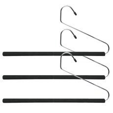 honey can do 開口泡沫衣架裙子/褲子衣架, 3片, 黑色的