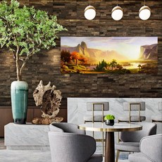 湖邊美景手繪油畫 60 120cm(VF-54), 詳見包裝