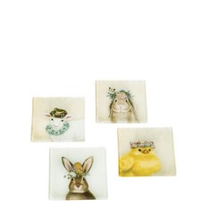 Sullivans Home Begins Here Spring Animal Plate Set 4 件廚房十字架, 混色