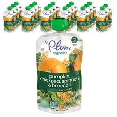 Plum organics 兒童果泥, 南瓜菠菜鷹嘴豆花椰菜口味, 99g, 18包