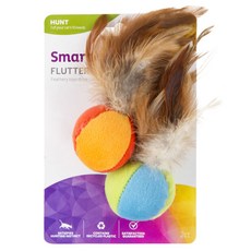 Smartykat Flutter貓薄荷和羽毛貓球, 2入, 混色
