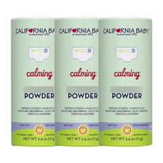 CALIFORNIA BABY 加州寶寶 嬰兒爽身粉 法國薰衣草香, 3罐, 71g