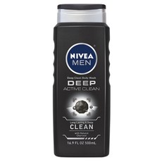 NIVEA 妮維雅 男士深層淨化沐浴露 深極炭, 1瓶, 500ml
