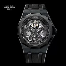 美國DIDUN VD-RD鏤空全黑自動機械錶，藍色指針時尚腕錶