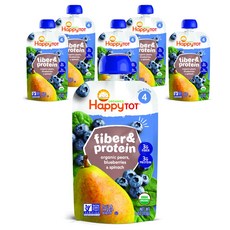 Happy BABY 袋裝纖維蛋白質冰沙 113g, 梨子藍莓菠菜口味, 6包