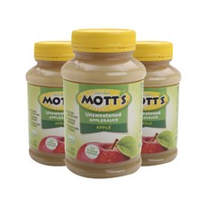 MOTT'S 無糖蘋果醬, 3瓶, 652g