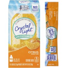 Crystal Light 含咖啡因柑橘風味沖泡飲隨身包, 2.6g, 10條, 1盒