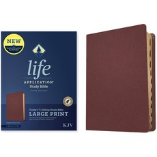 (英文圖書) KJV Life Application Study Bible Third Edition Large Print (Genuine Leather Burgundy Inde... Leather, Tyndale House Publishers, 英文, 皮革