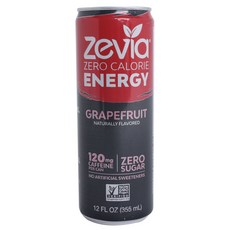 Zevia 素食無糖零卡路里葡萄柚能量飲, 1個, 355ml