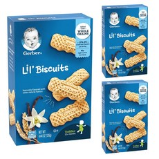 Gerber 嘉寶 Graduates孩童餅乾 126g, 3盒, 香草小麥口味