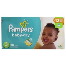Pampers 幫寶適 baby-dry黏貼型尿布, 第3階段, 104片
