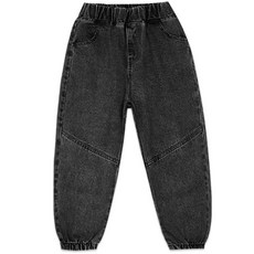 兒童防蚊縮口薄長褲 (水洗牛仔設計/買1送1防滑襪)