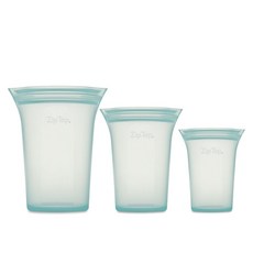 ZipTop 矽膠夾鏈保鮮杯袋3款組, Teal, 1個