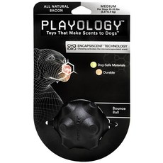 PLAYOLOGY 寵物狗用培根味彈跳球玩具 M號 6.8~15.9kg, 1個, 黑色的