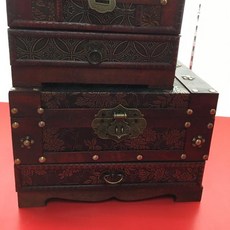 百麗的店 媽祖娘娘/註生娘娘 胭脂水粉拜拜用品 木質復古風 多層抽屜收納, 1個