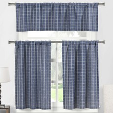 DUCK RIVER Nicola Cafe 層層廚房窗簾, 藍色