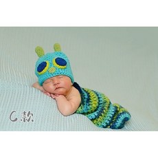 QBABY SHOP 寶寶寫真 毛毛蟲造型睡袋 新生兒攝影道具 可愛造型服裝, C款, C款