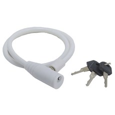 輕巧自行車圓筒鑰匙鎖, 1個, 白色
