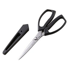 KAI 貝印 SELECT100 細長型廚房剪刀, 1個, 銀色+黑色