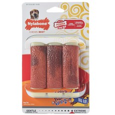Nylabone 烤肉口味寵物潔牙骨玩具, 3片, 棕色的