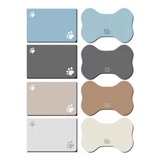 寵物硅藻土地墊 餐墊 寵物餐墊 吸水地墊 貓狗餐墊 方便清潔 耐刮, 咖啡色, 1個