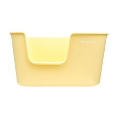 側邊開口開放式貓砂盆，霧面磨砂質感，巨大空間設計，貓咪如廁更舒適, 檸檬黃, 1個