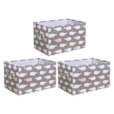 LUSH DECOR 織物覆蓋可折疊箱籃 M（長 40.6 x 寬 30.5 x 高 25.4cm）, 3片, 鯨