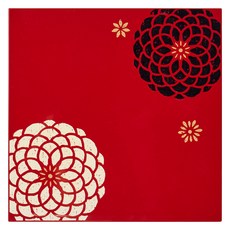 HAKOYA 花卉方形三層餐盒 18x18x19.5cm, 1個, 紅色