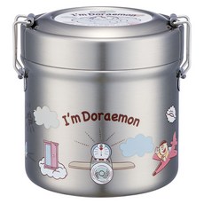 Skater超輕量真空不鏽鋼便當盒, 1個, 600ml, 哆啦A夢空中漫步