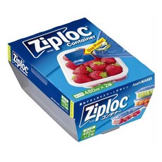 Ziploc 密保諾 冷藏收納保鮮盒 長方形 480ml 2入組, 藍色 透明, 1組