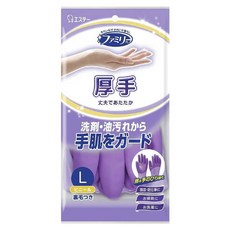 Family 家家 指尖強化絨裡家事手套 加厚型, 1個, 大(L), 紫色