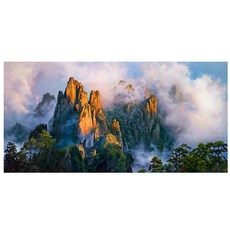 黃山雲海手繪油畫 60 120cm VF-144, 詳見包裝