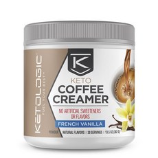 KETOLOGIC 生酮咖啡奶精粉 法式香草 無麩質, 1個, 382g