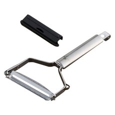 KAI 貝印 関孫六 加寬型削皮器, 1個, 銀色+黑色