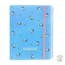 sun-star 史努比75周年 A4文件夾 鬆緊束繩 日本限定 正版授權 現貨禮物, 史努比 A4文件夾，薩克斯藍, 薩克斯藍, 1個