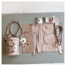 DIY手工水桶包材料包 附教學影片 手提袋材料包 時尚DIY包包, 粉色