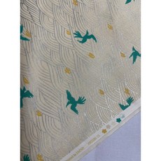 Quilt Gate 日本燙銀天堂鳥海波浪紋棉布, 詳見包裝, 詳見包裝, 米色