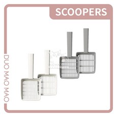 【DuoMaoMao】韓國SCOOPERS貓砂鏟，寬大鏟面設計，快速濾砂，人體工學握柄，輕鬆清理貓砂盆, 白色